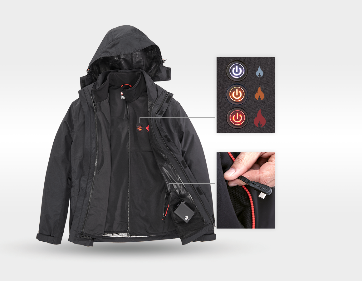 Additional image 4 3 in 1 heated jacket e.s.concrete black