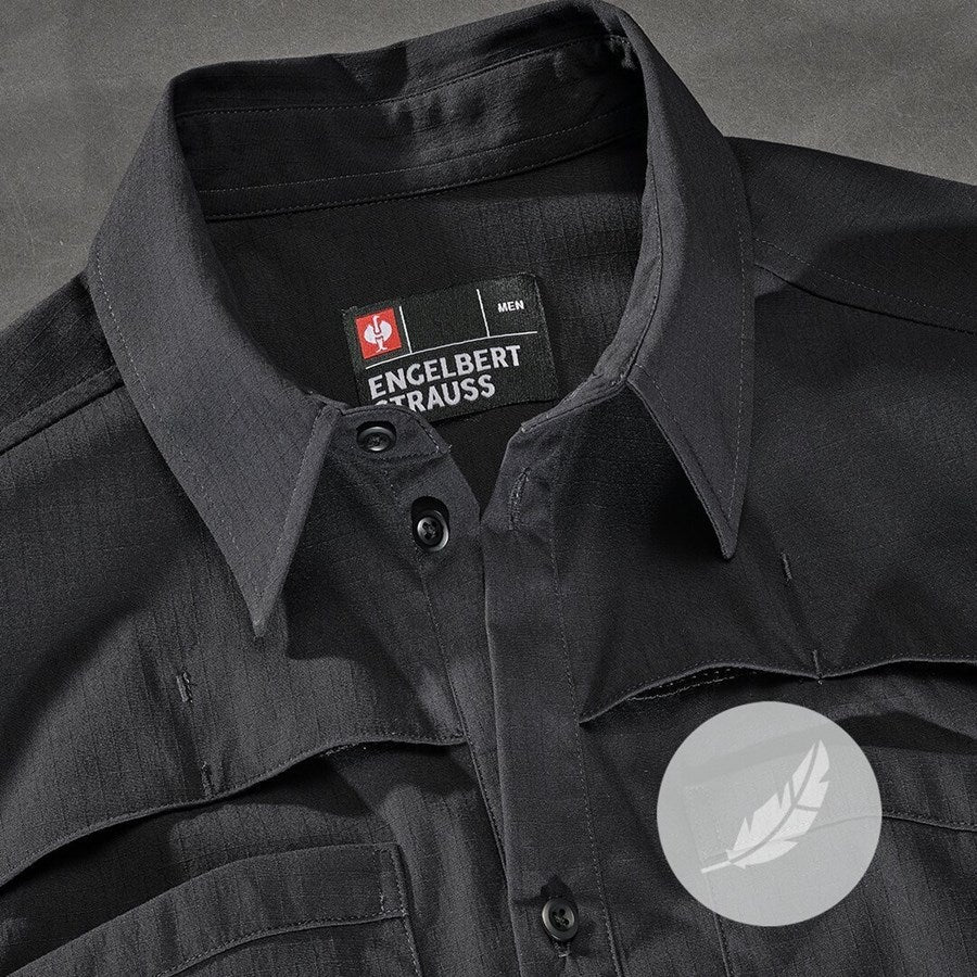 Detailed image Work shirt e.s.t:aktik, long sleeved black