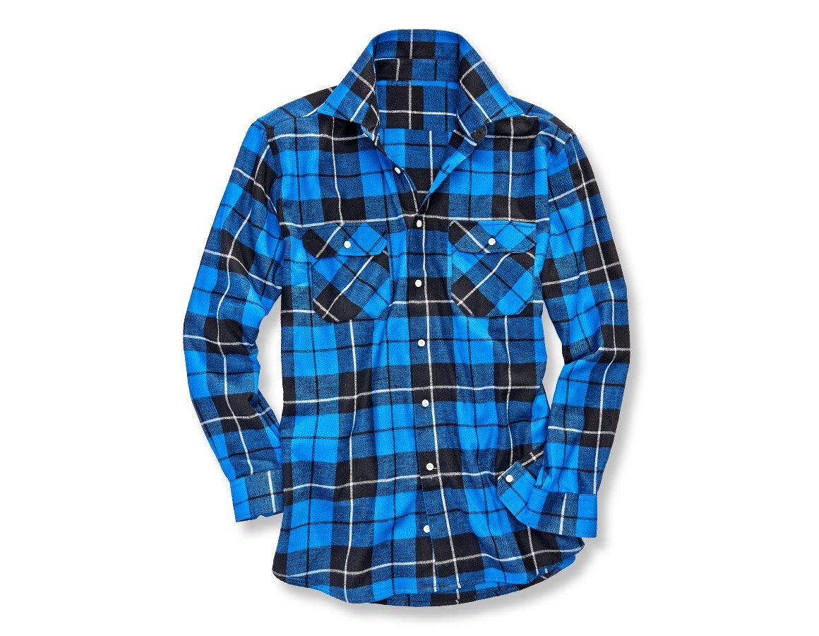 Primary image Cotton shirt Hannover normal length royalblue/black/white