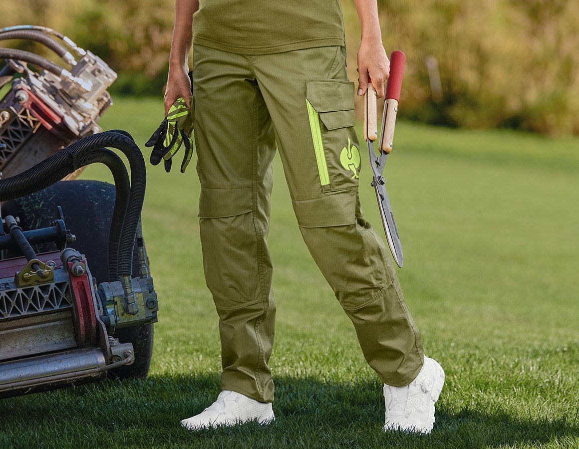 Main action image Trousers e.s.trail, ladies' junipergreen/limegreen