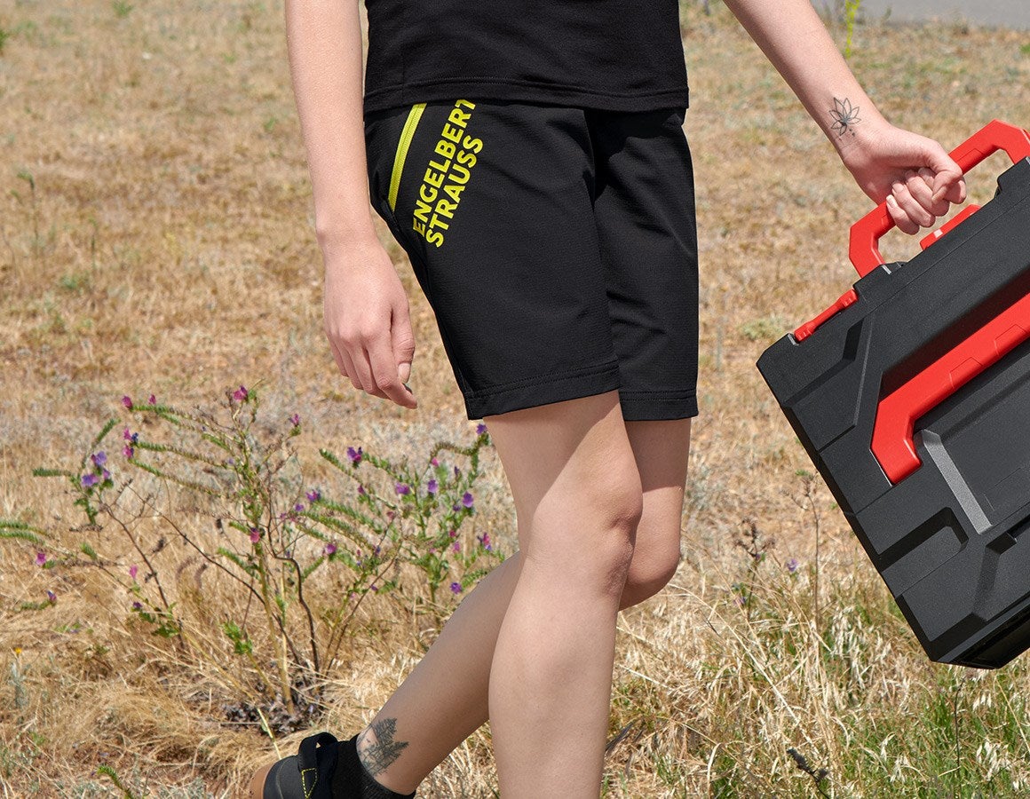 Main action image Functional shorts e.s.trail, ladies' black/acid yellow