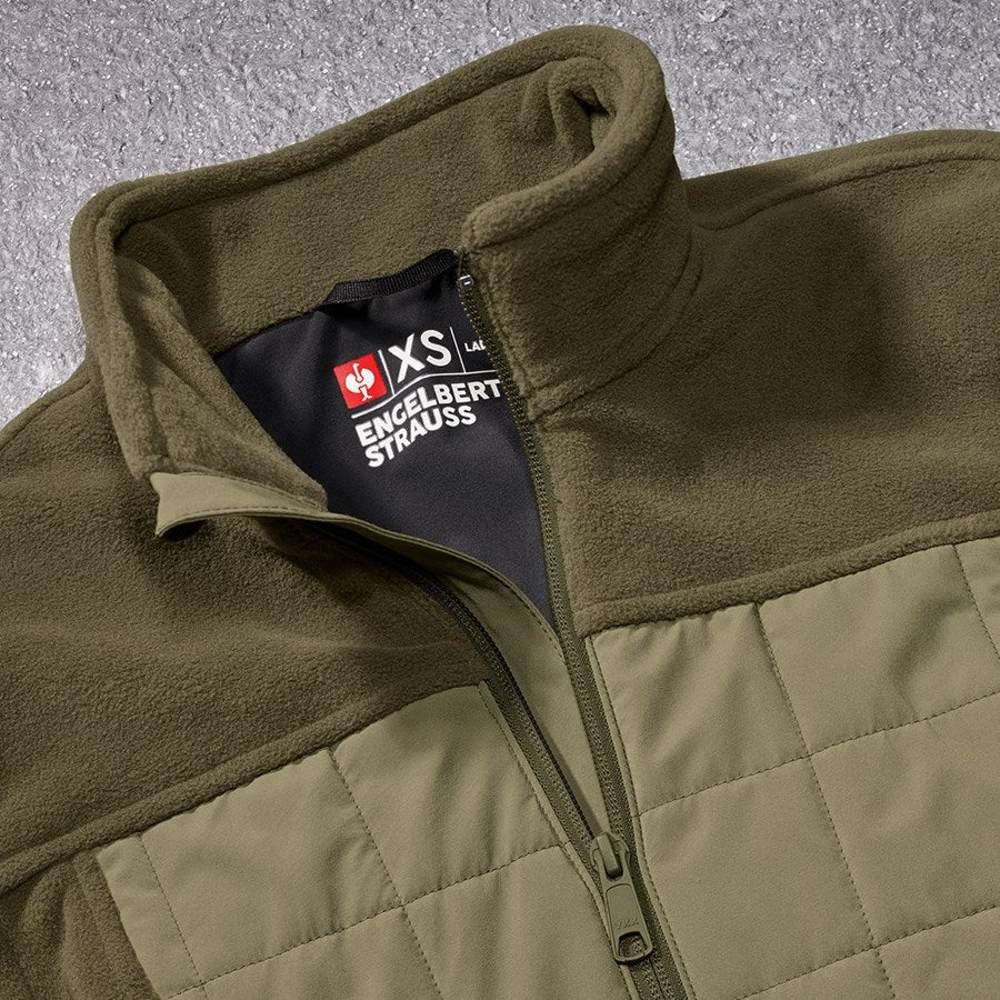 Detailed image Hybrid fleece jacket e.s.concrete, ladies' mudgreen/stipagreen