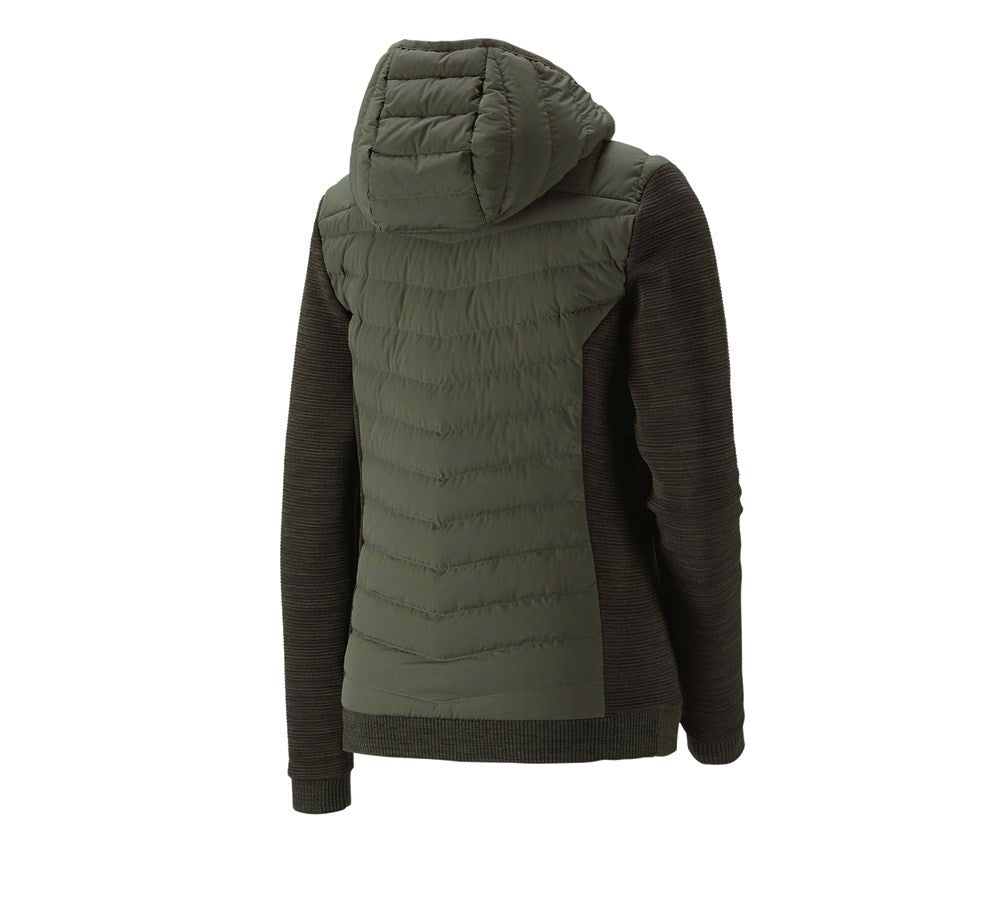 Secondary image Hybrid hooded knitted jacket e.s.motion ten,ladies disguisegreen melange