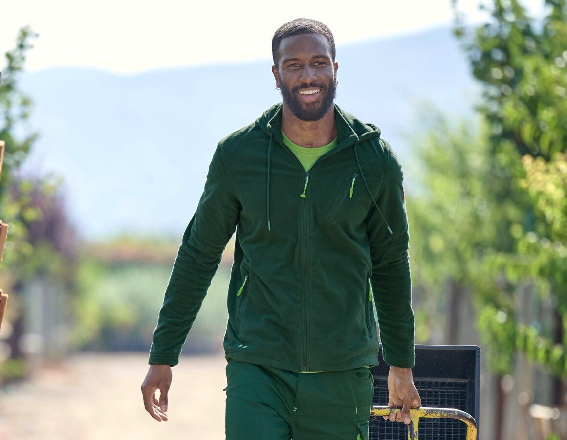 Main action image Hooded fleece jacket e.s.motion 2020 green