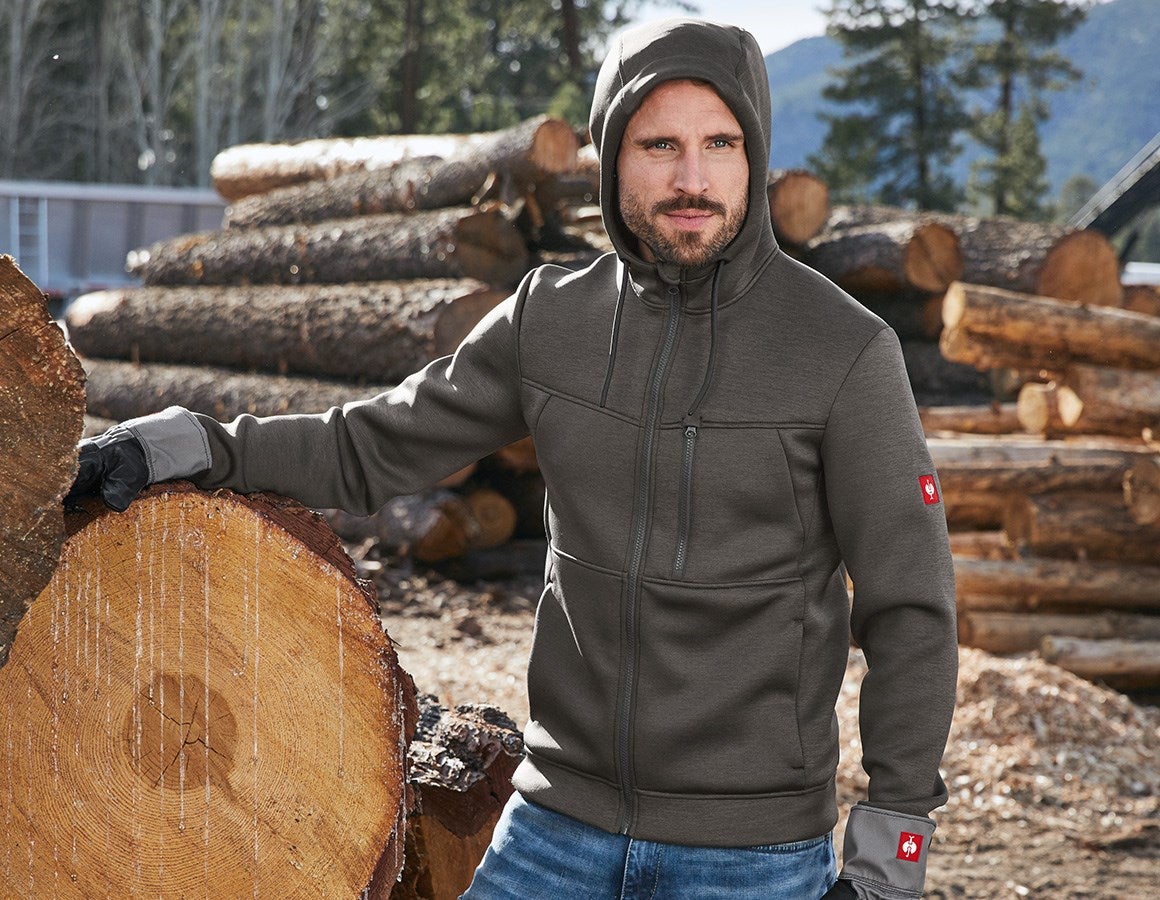 Main action image Hooded jacket climafoam e.s.dynashield thyme melange