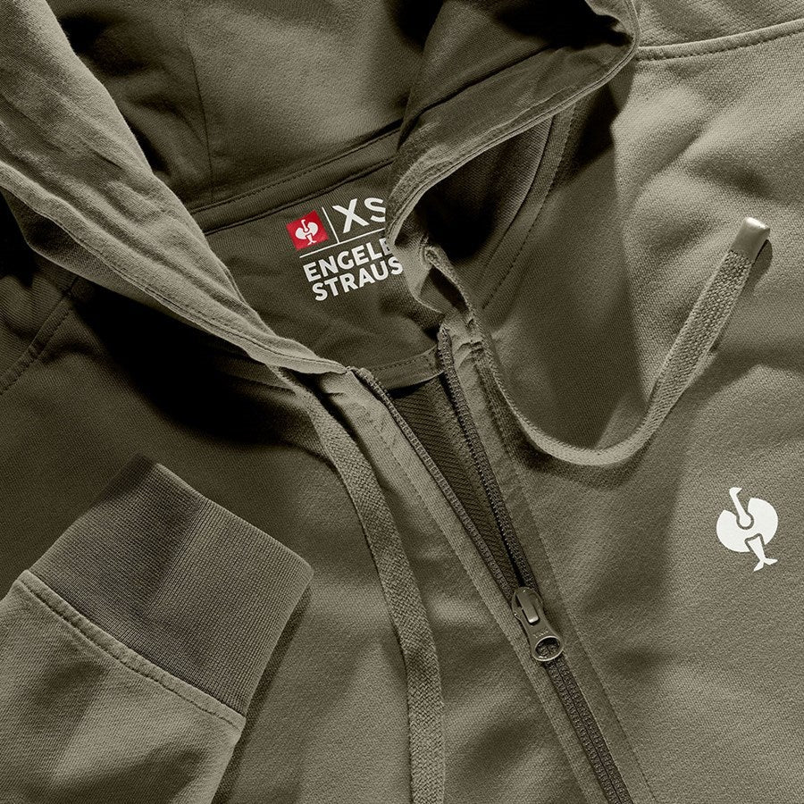 Detailed image Hooded sweat jacket e.s.motion ten,ladies' moorgreen vintage