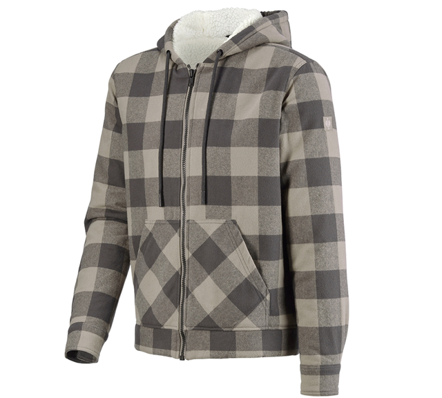 Primary image Check-hooded jacket e.s.iconic dolphingrey/carbongrey