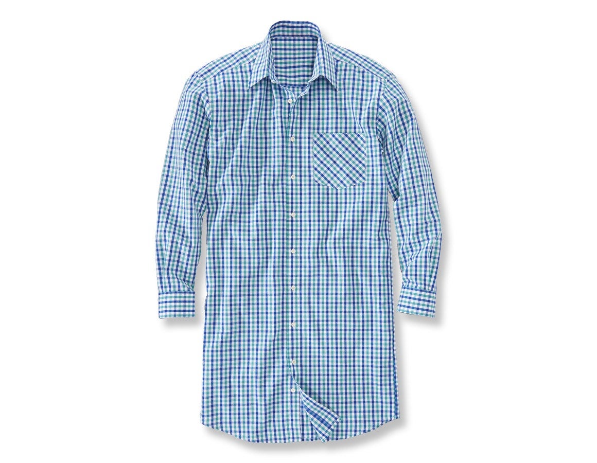 Primary image Long sleeved shirt Hamburg, extra long royalblue/lagoon/white