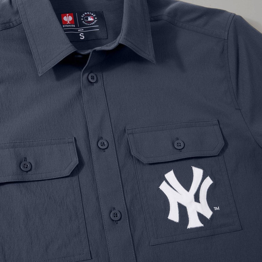 Detailed image MLB Work shirt short sleeved NY blue