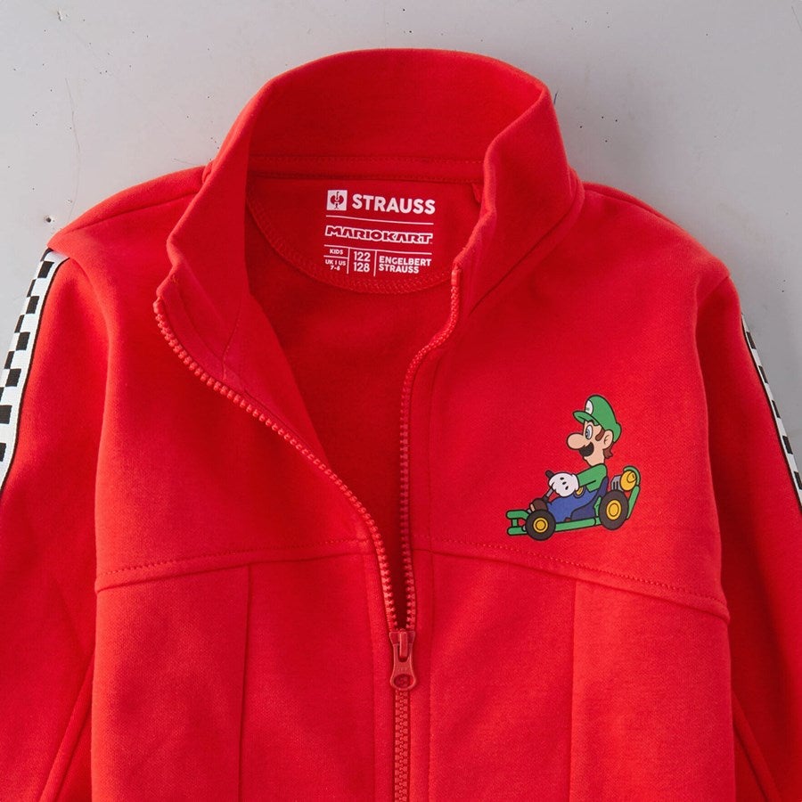 Detailed image Mario Kart sweat jacket, children's straussred