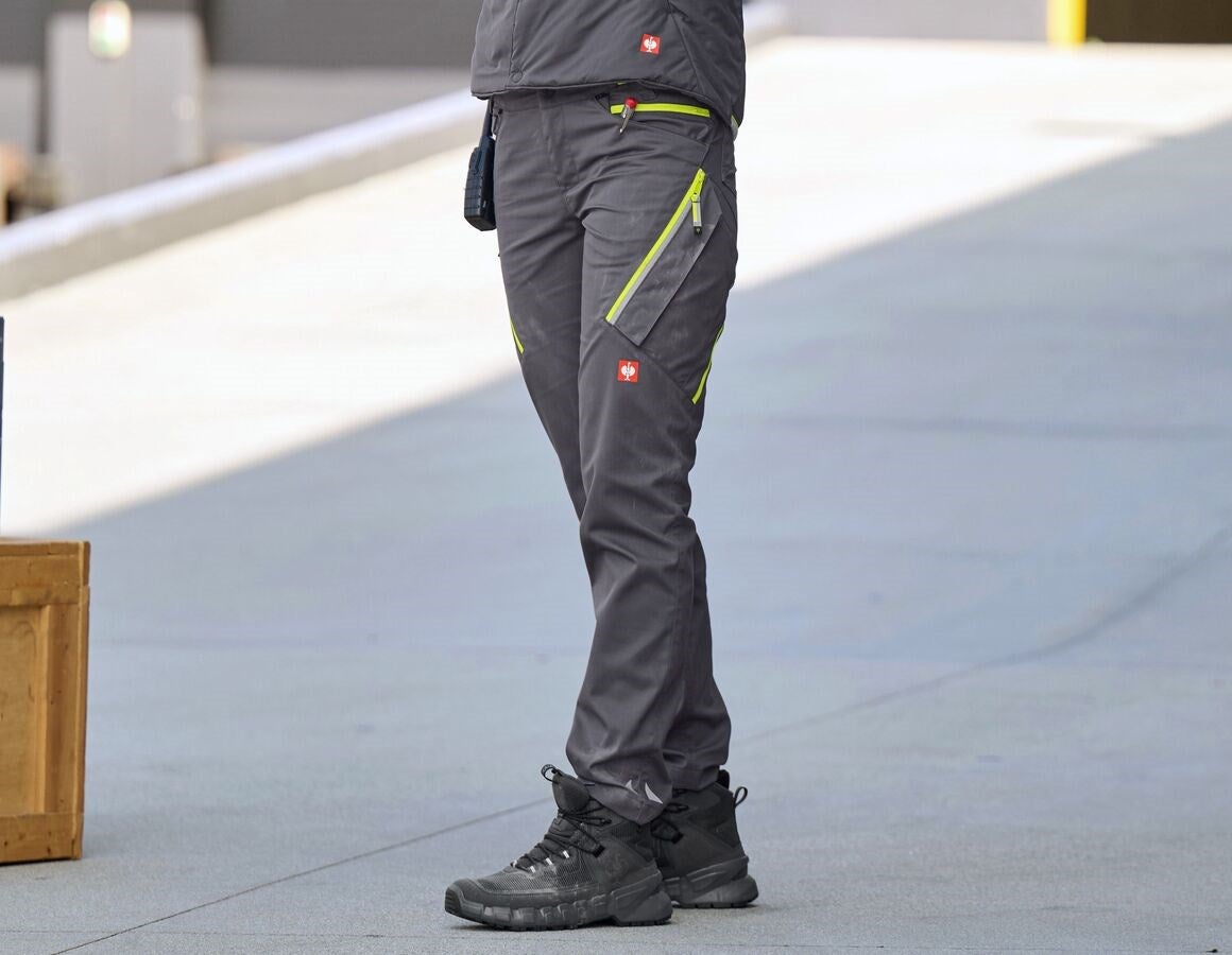 Additional image 1 Multipocket trousers e.s.ambition, ladies' anthracite/high-vis yellow