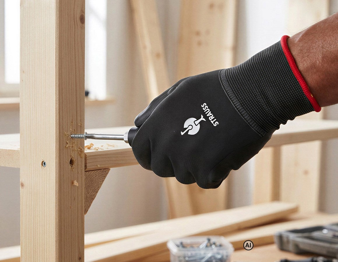 Additional image 1 PU micro gloves black - AI generated / modified