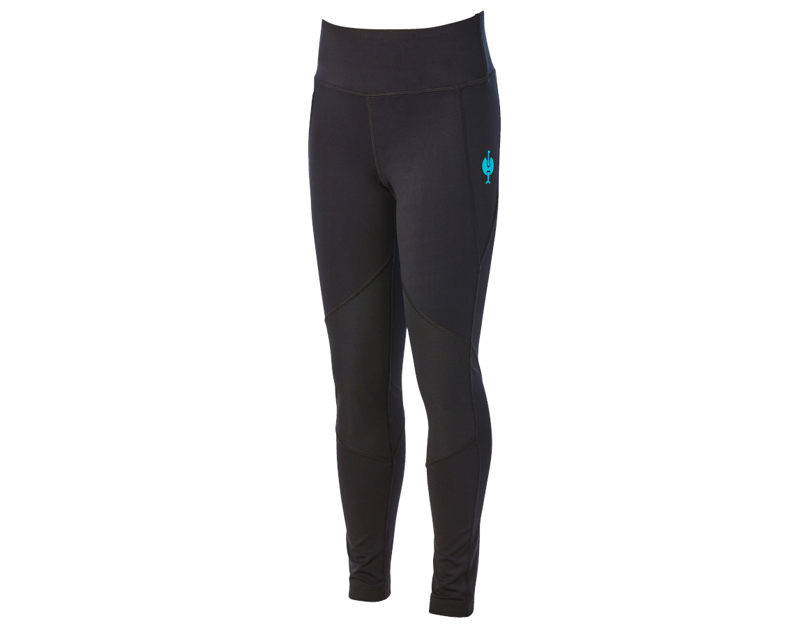 Primary image Race tights e.s.trail, children's black/lapisturquoise