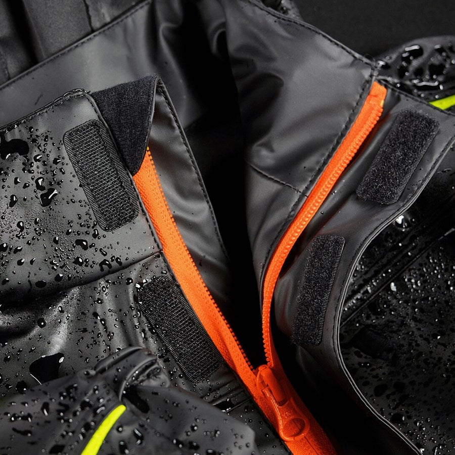 Detailed image Rain jacket e.s.motion 2020 superflex, children's black/high-vis yellow/high-vis orange