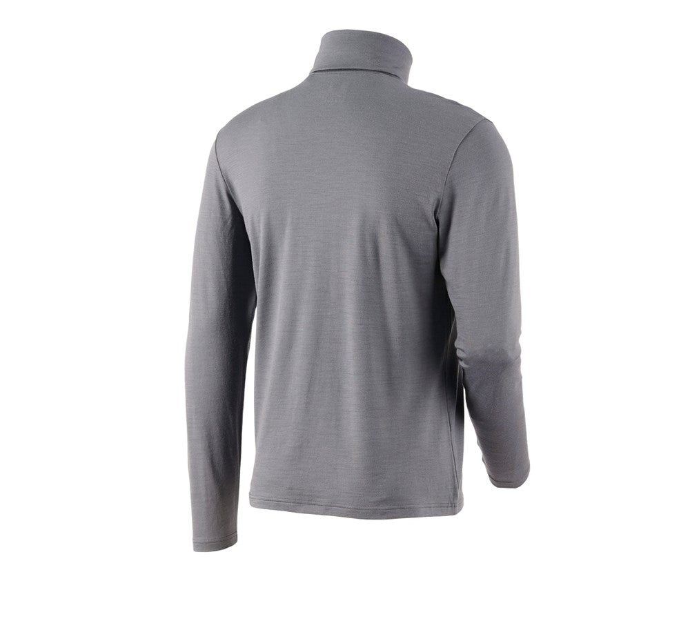 Secondary image Turtle neck shirt Merino e.s.trail basaltgrey/acid yellow
