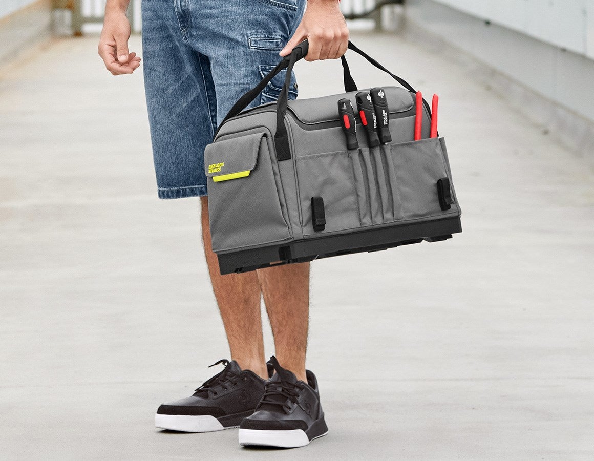Main action image STRAUSSbox tool bag, closed basaltgrey/acid yellow