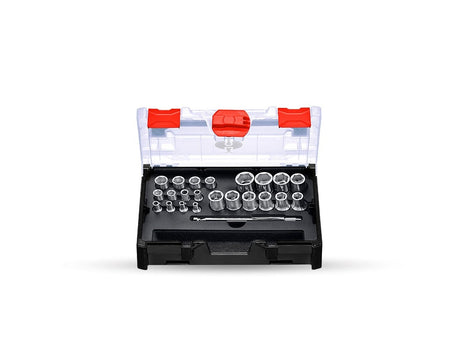 Primary image Socket wrench set power grip 1/2+1/4 in STRAUSSbox undefined