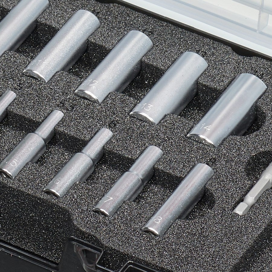 Detailed image Socket wrench set 1/4 long in STRAUSSbox mini undefined