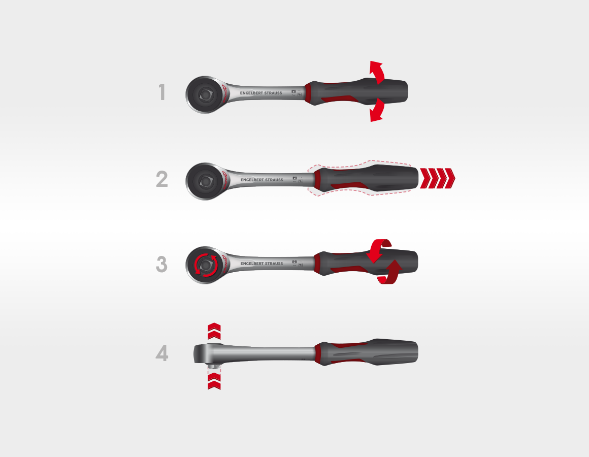 Additional image 3 Socket wrench set lockfix 1/4+1/2 in STRAUSSbox Midi