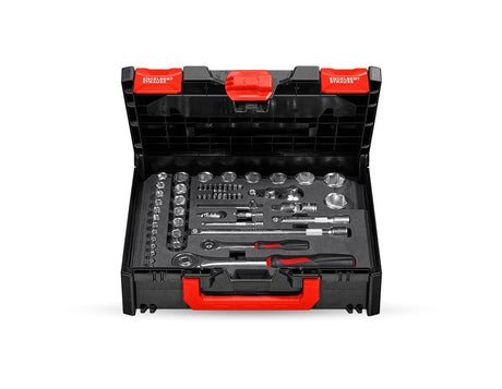 Primary image Socket wrench set lockfix 1/4+1/2 in STRAUSSbox Midi