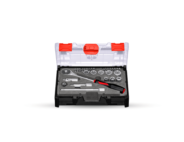 Primary image Socket wrench set lockfix 3/8 in STRAUSSbox mini undefined