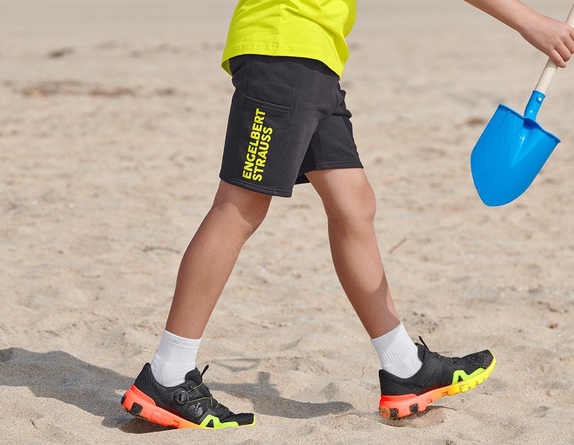 Main action image Sweat short light e.s.trail, children's black/acid yellow