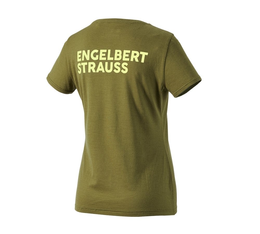 Secondary image T-Shirt Merino e.s.trail, ladies' junipergreen/limegreen