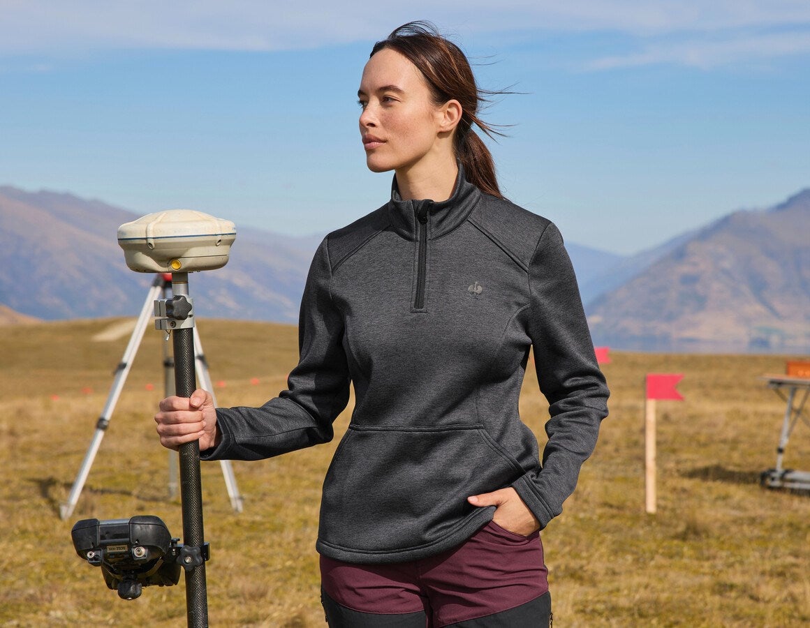 Main action image Troyer thermo stretch e.s.trail, ladies' black melange