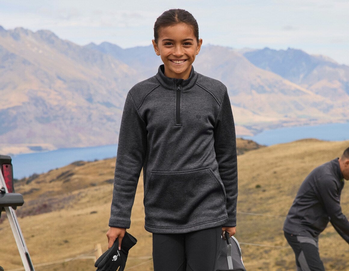 Main action image Troyer thermo stretch e.s.trail, children's black melange