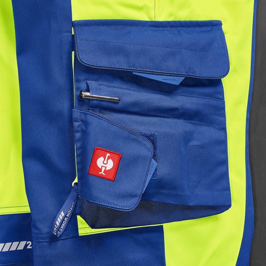 Detailed image High-vis trousers e.s.motion 24/7 royalblue/high-vis yellow