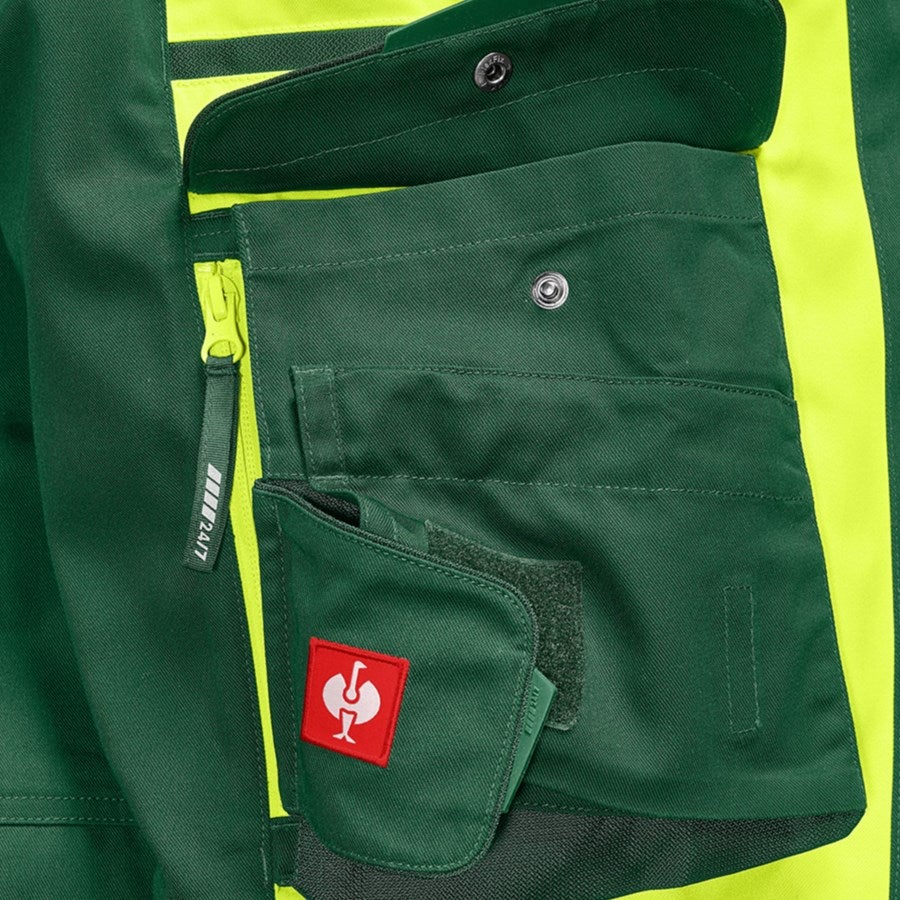 Detailed image High-vis trousers e.s.motion 24/7 green/high-vis yellow