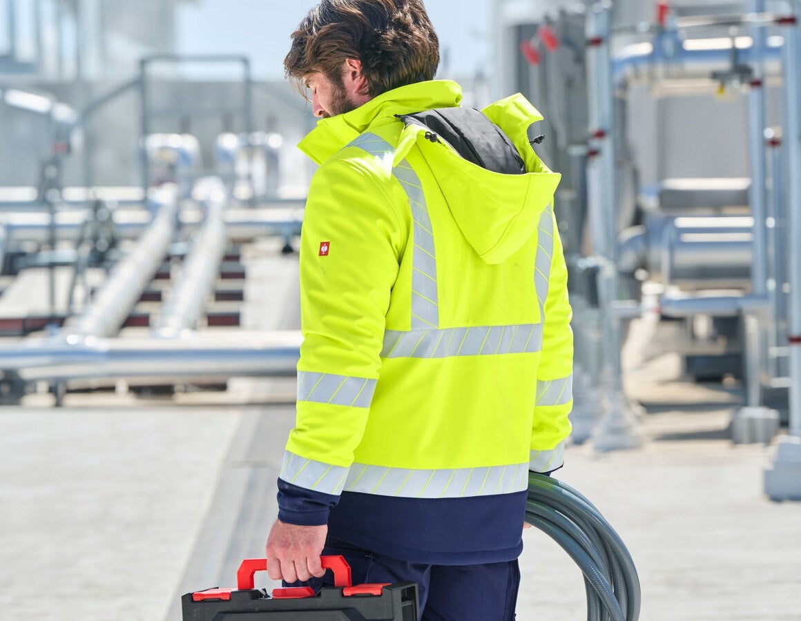 Additional image 3 High-vis winter softshell jacket e.s.line.core high-vis yellow/navy