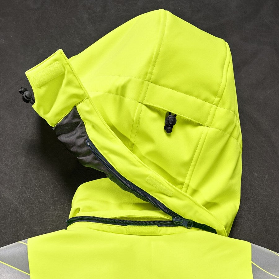 Detailed image High-vis winter softshell jacket e.s.line.core high-vis yellow/navy