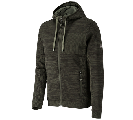 Primary image Windbreaker hooded knitted jacket e.s.motion ten disguisegreen melange