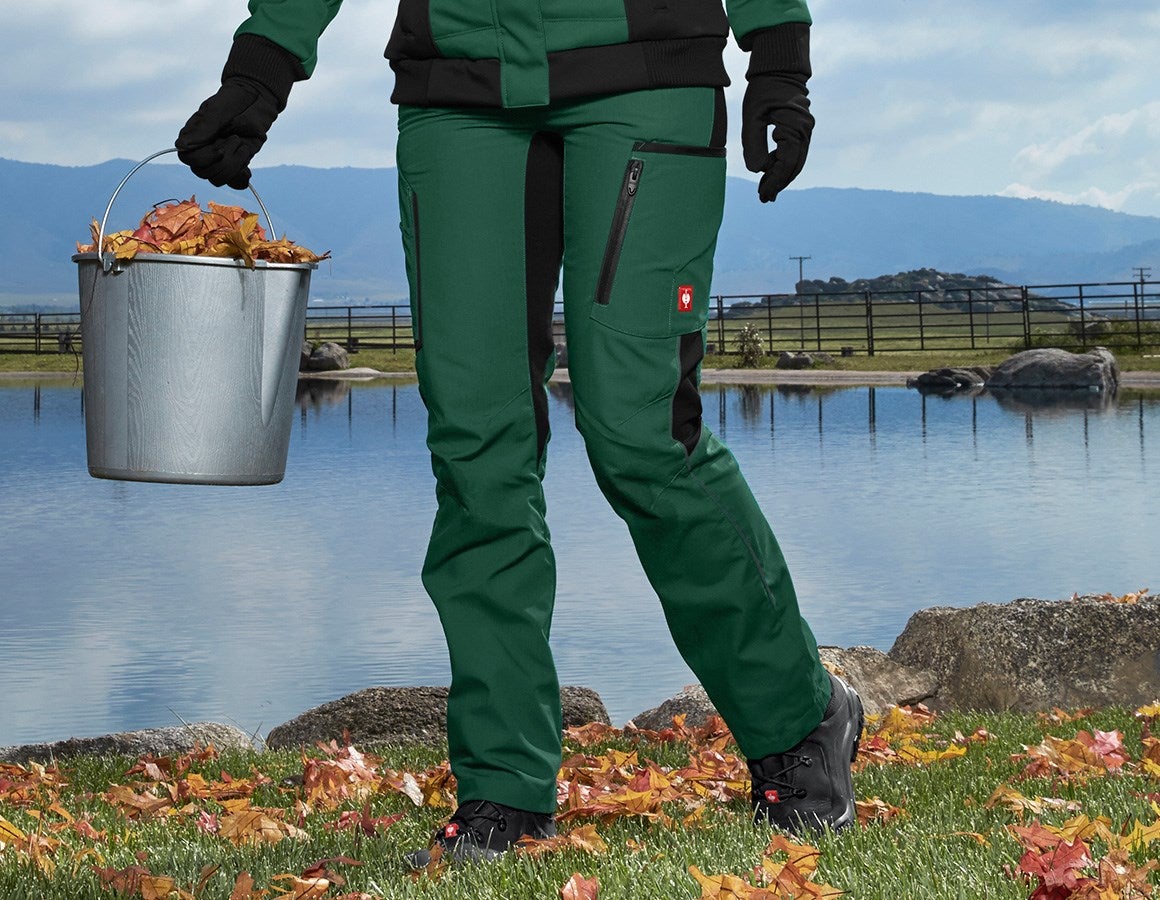 Main action image Winter ladies' trousers e.s.vision green/black