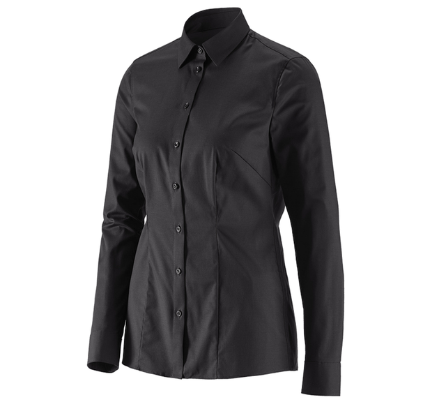 Primary image e.s. Business blouse cotton str. lad. regular fit black