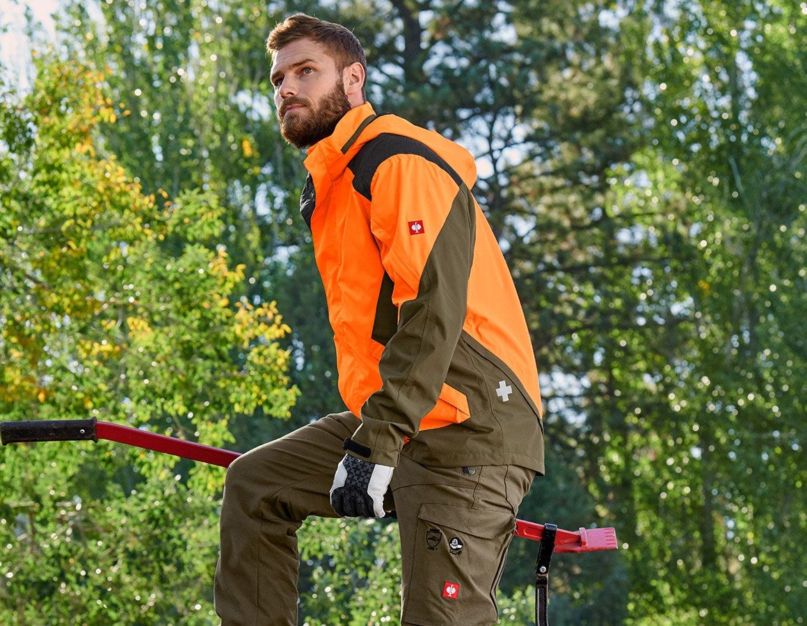 Additional image 1 e.s. Forestry rain jacket high-vis orange/mudgreen