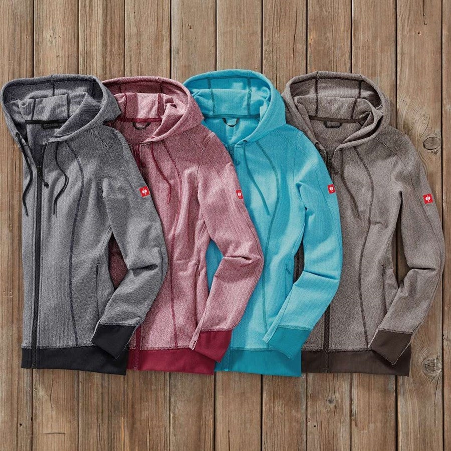 Detailed image e.s. Functional hooded jacket herringbone, ladies' black