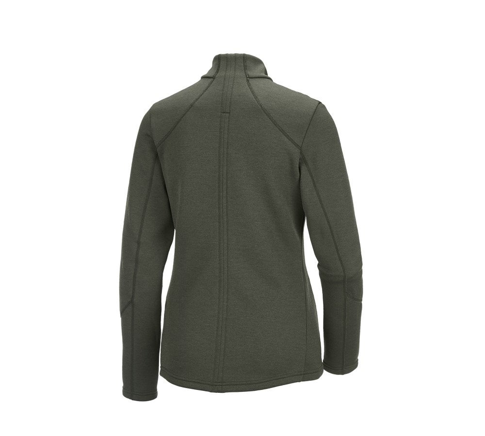 Secondary image e.s. Functional sweat jacket melange, ladies' thyme melange