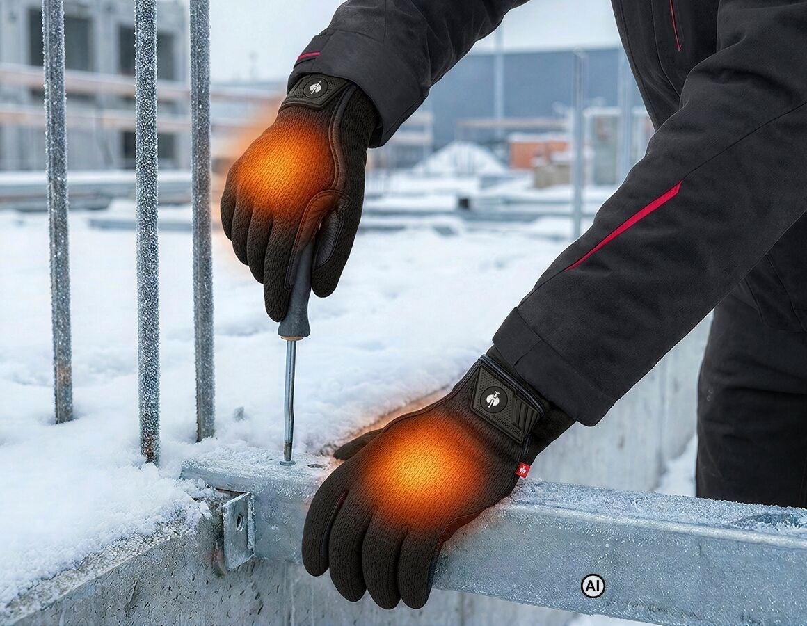 Main action image e.s. Heated gloves black - AI generated / modified