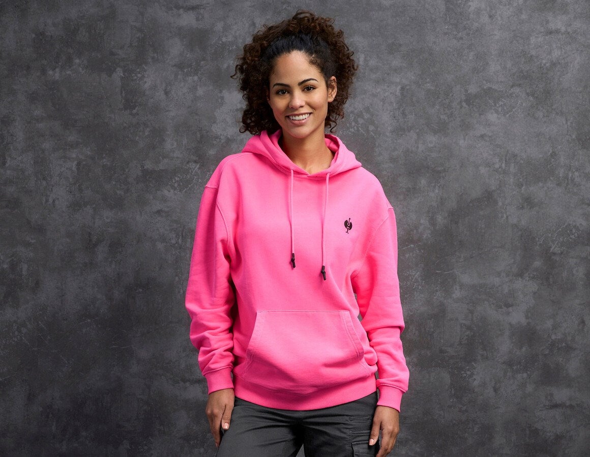 Main action image e.s. Hoody sweatshirt neon, ladies' neonpink vintage