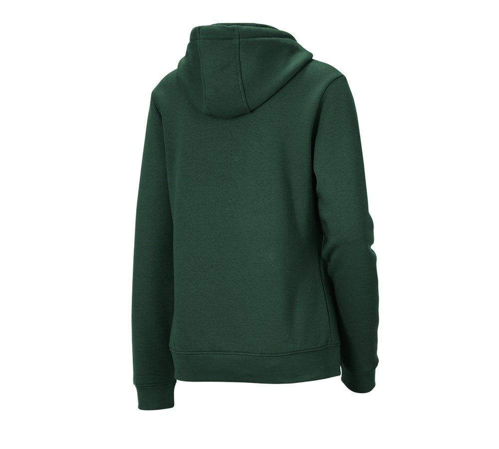 Secondary image e.s. Hoody-sweatshirt poly cotton, ladies' green