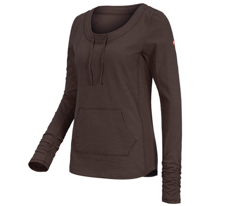 Primary image e.s. Longsleeve cotton slub, ladies' chestnut