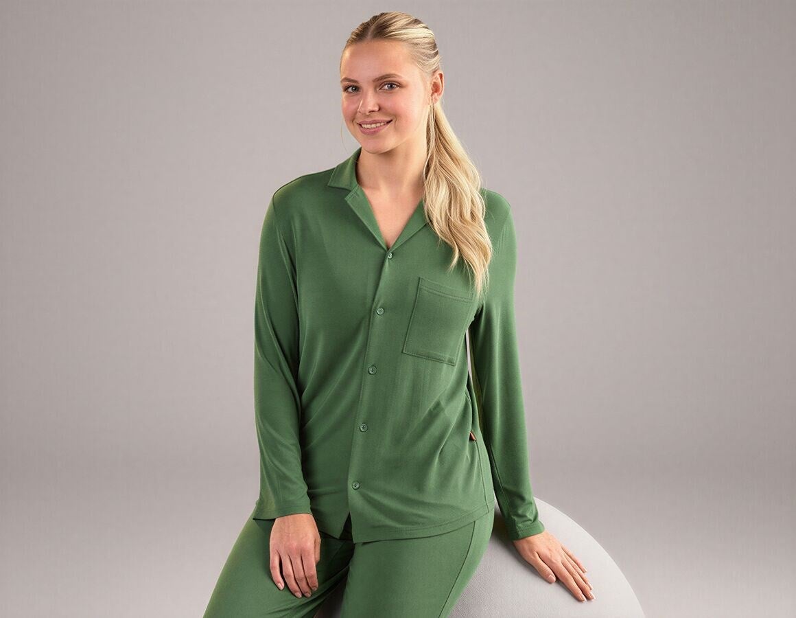 Main action image e.s. Modal pyjama top, ladies' nordicgreen