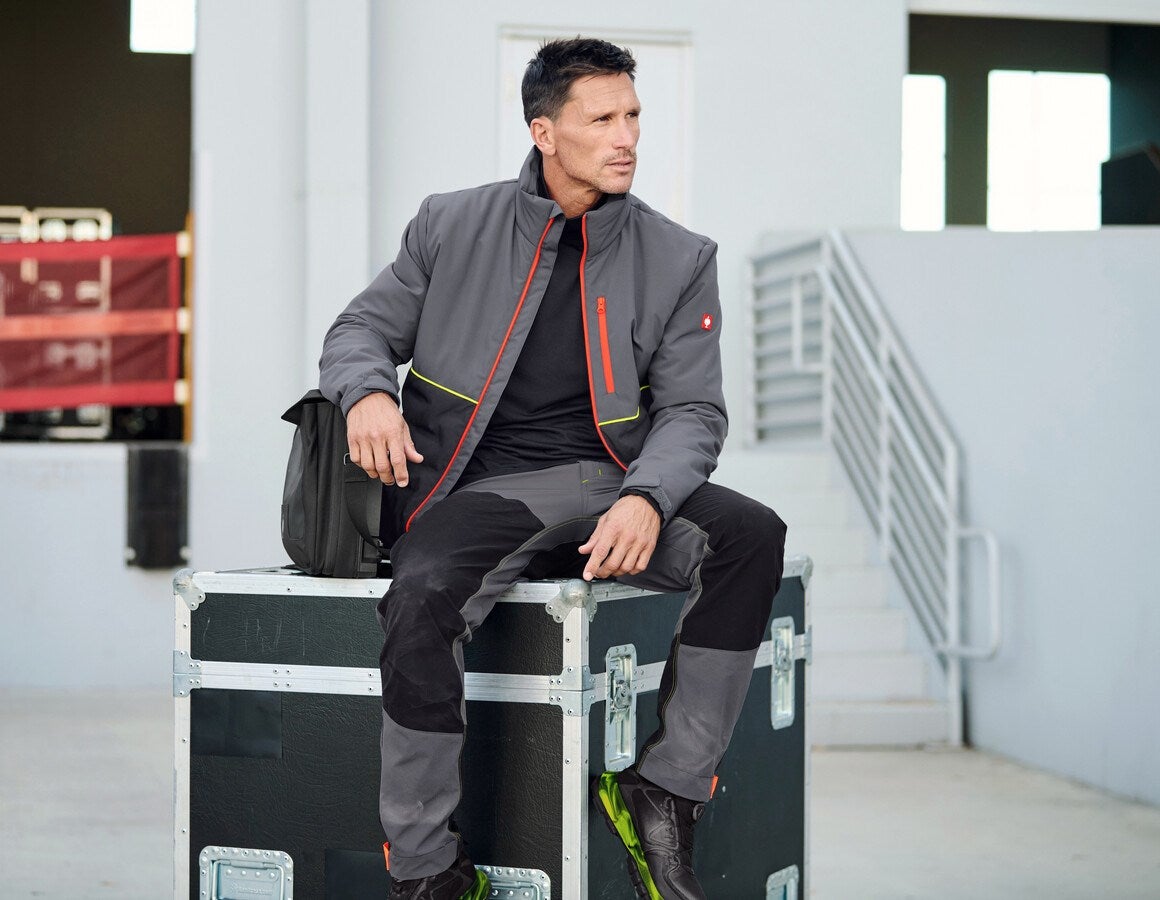Additional image 2 e.s. Padded jacket anthracite/black/high-vis orange/high-vis yellow