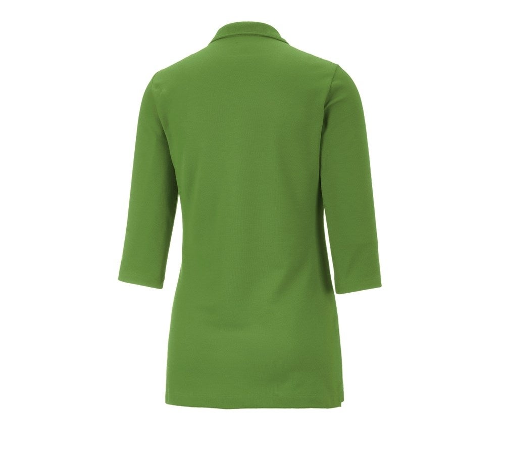 Secondary image e.s. Pique-Polo 3/4-sleeve cotton stretch, ladies' seagreen