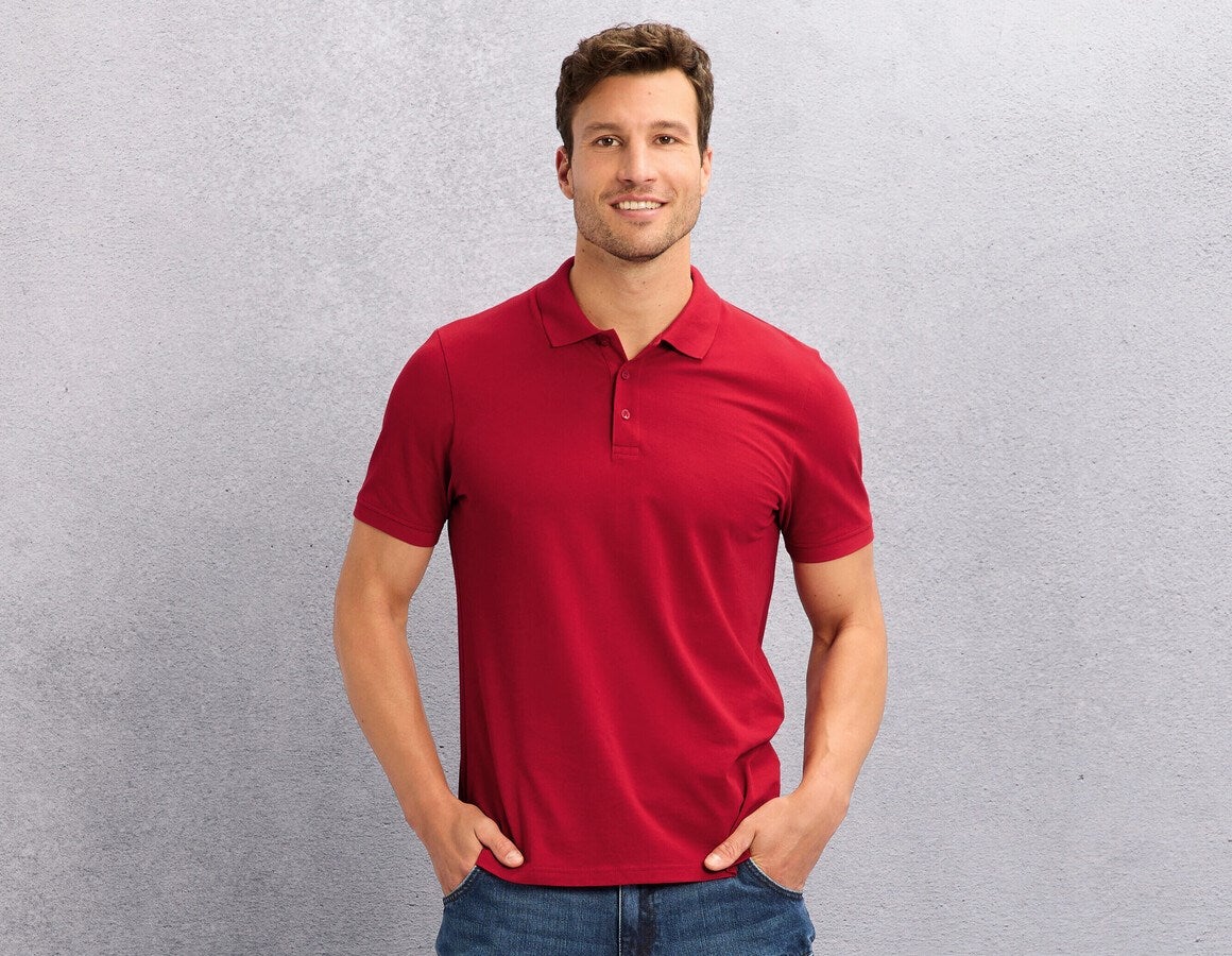 Main action image e.s. Piqué-Polo cotton light fiery red