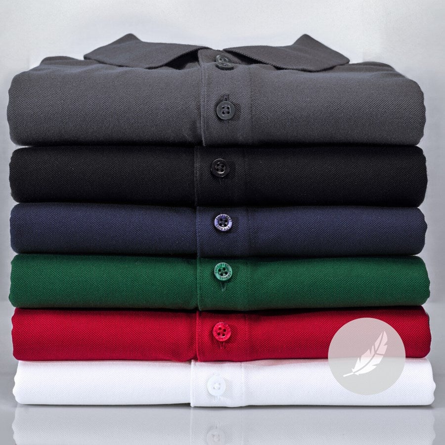 Detailed image e.s. Piqué-Polo cotton light white