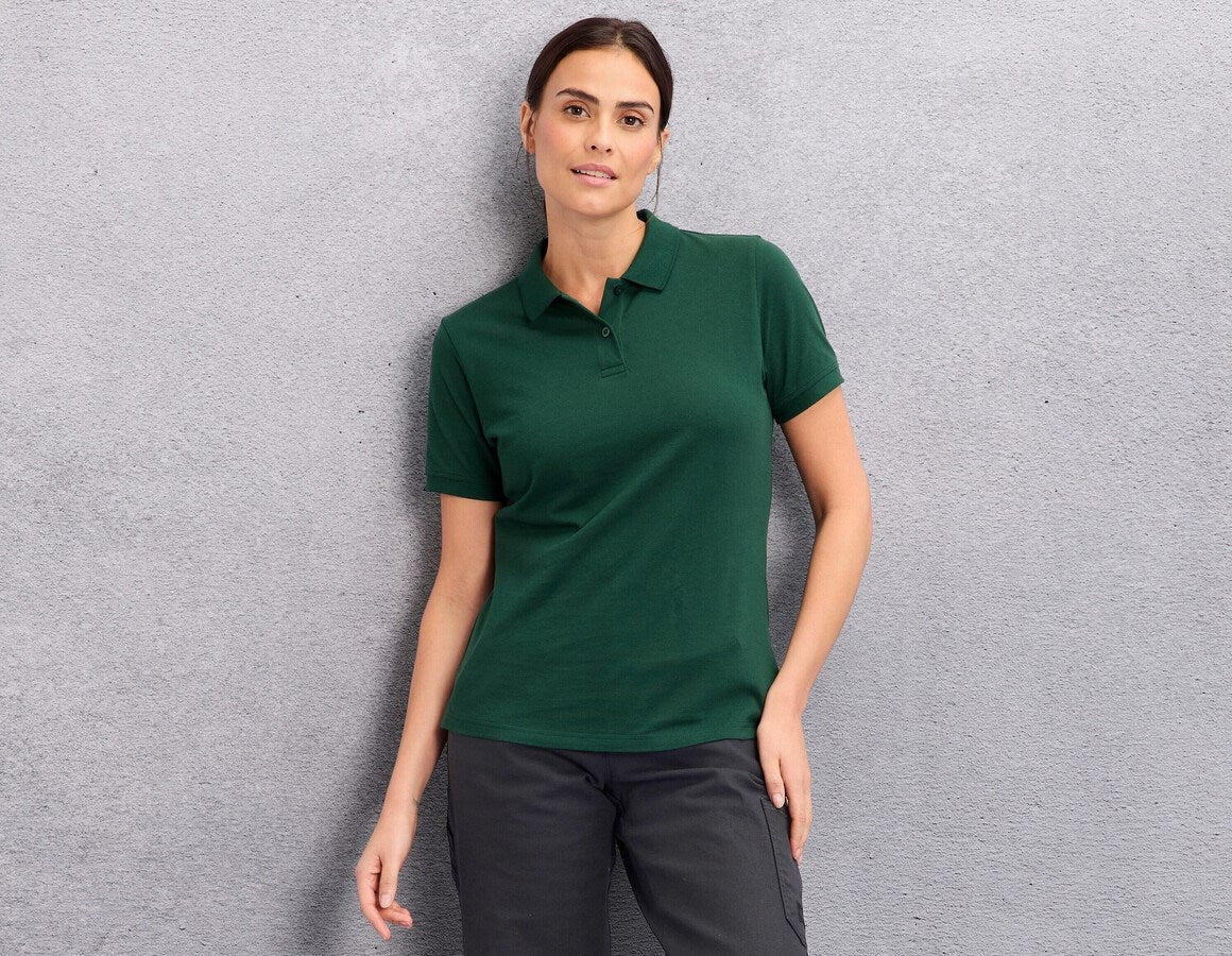 Main action image e.s. Piqué-Polo cotton light, ladies' green