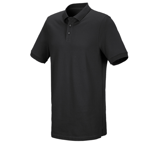 Primary image e.s. Piqué-Polo cotton stretch, long fit black